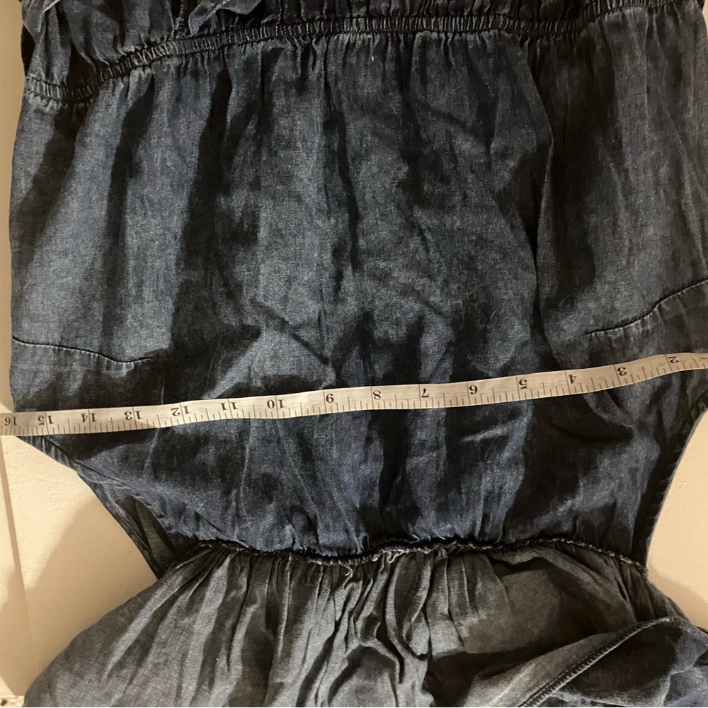 Blue Ruffle Dress size large - Picture 5 of 6